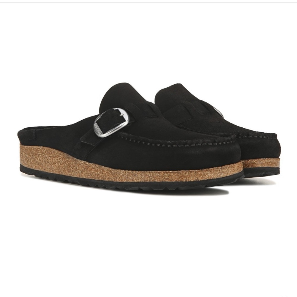 Birkenstock Black Suede Mules